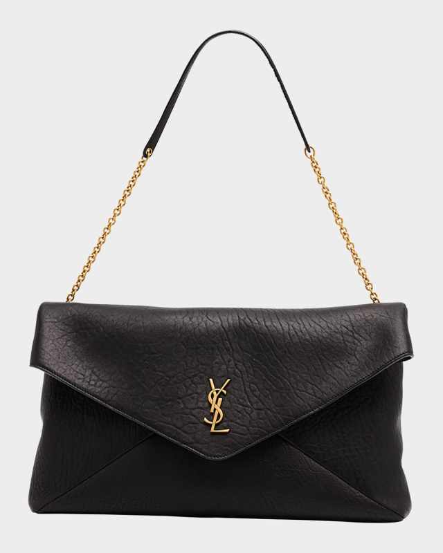 YSL Envelope Pouch in Grained Leather